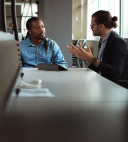 Two People Having a Discussion