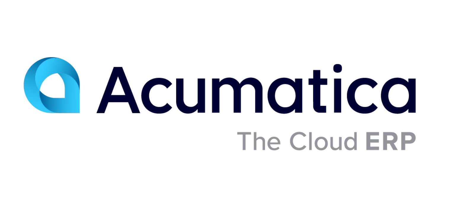 Acumatica logo with the tagline "The Cloud ERP," representing a flexible cloud ERP platform for business optimization and operational efficiency.