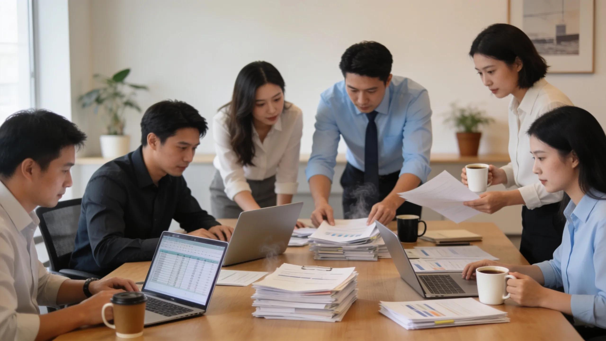 Warm and inviting office scene illustrating collaboration among accountants with CPA practice software