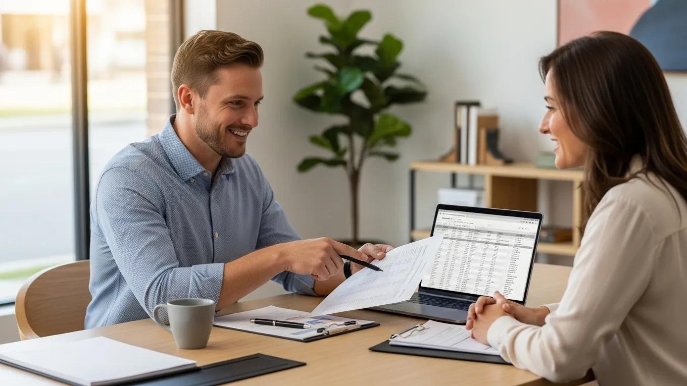 CPA professional assisting a client with onboarding documents